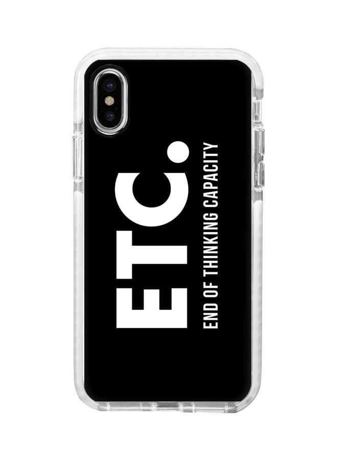 ستايلايزد غطاء حماية بطبعة كلمة "Etc" من سلسلة إمباكت برو لهاتف أبل آيفون XS ماكس أسود/ أبيض - Image 1