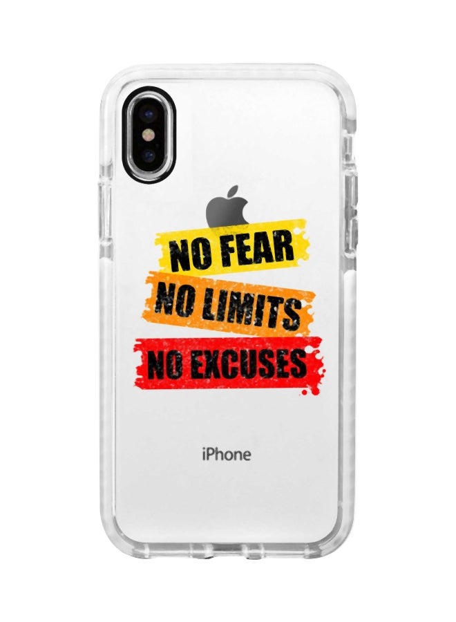 No Fear Limits Excuses Printed Case Cover For Apple iPhone XS Max Clear/Yellow/Orange