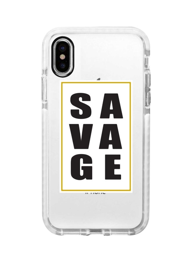 Stylizedd - Savage Printed Case Cover For Apple iPhone XS Max Clear/White/Black - Image 1