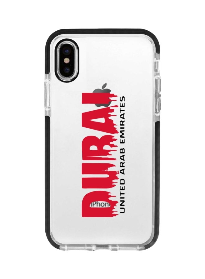 ستايلايزد غطاء حماية مزين بطبعة لعبارة "Dubai Horizon" لهاتف أبل آيفون XS ماكس شفاف/ أحمر/ أسود - Image 1