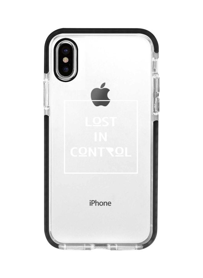 ستايلايزد غطاء حماية بطبعة عبارة "Lost in Control" لهاتف أبل آيفون XS ماكس شفاف/أبيض/أسود - Image 1