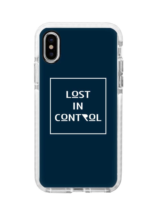ستايلايزد غطاء حماية بطبعة عبارة "Lost in Control" لهاتف أبل آيفون XS ماكس أزرق / أبيض - Image 1