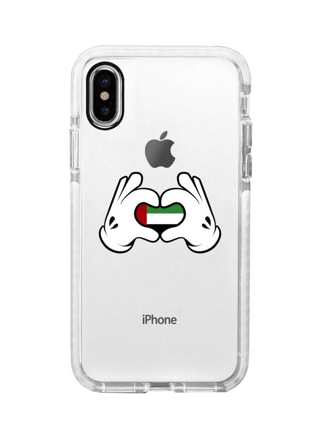 ستايلايزد غطاء حماية بتصميم يعبر عن حب الإمارات لهاتف أبل آيفون XS ماكس أبيض/أحمر/أخضر - Image 1