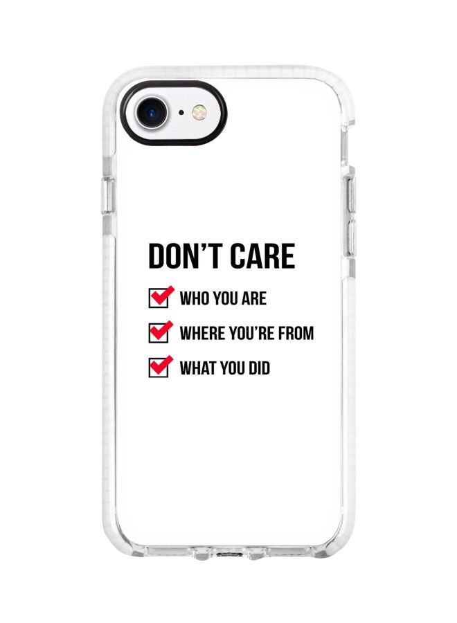 Stylizedd Impact Pro Series Don't Care Printed Case Cover For Apple iPhone 7 Clear/Black/Red - Image 1