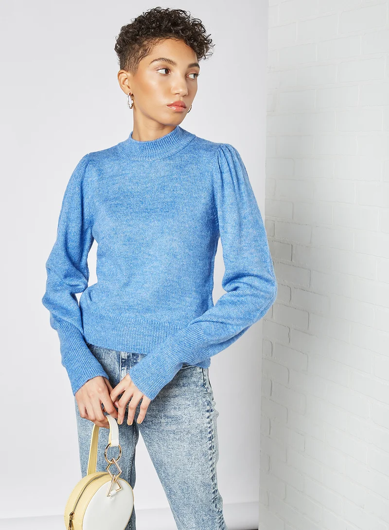 trendyol Balloon Sleeve Sweater Blue