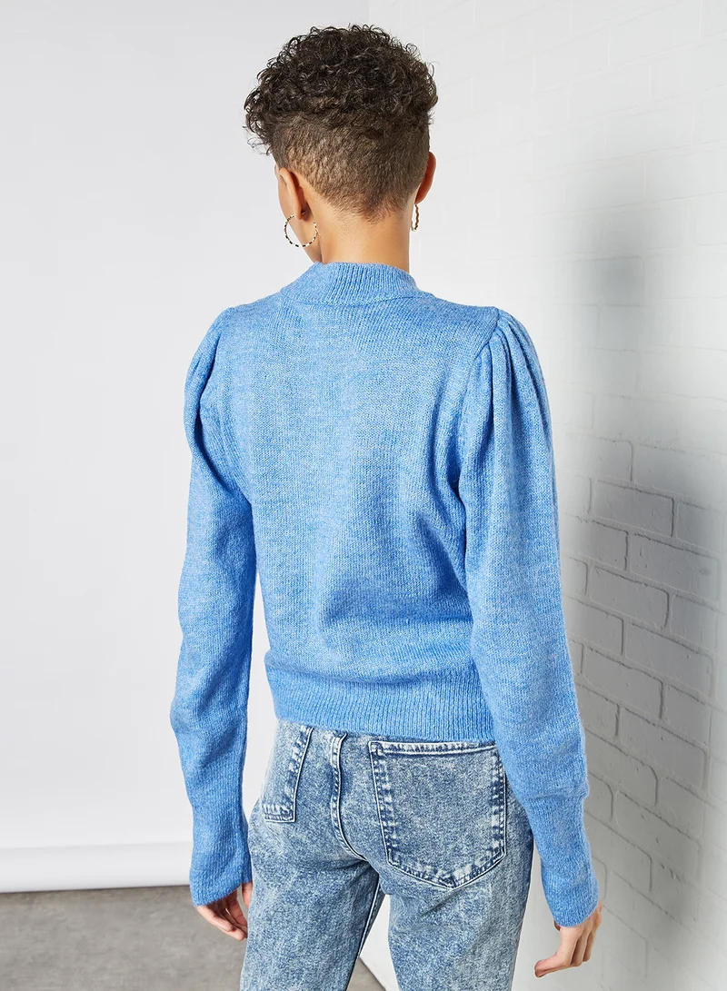 trendyol Balloon Sleeve Sweater Blue