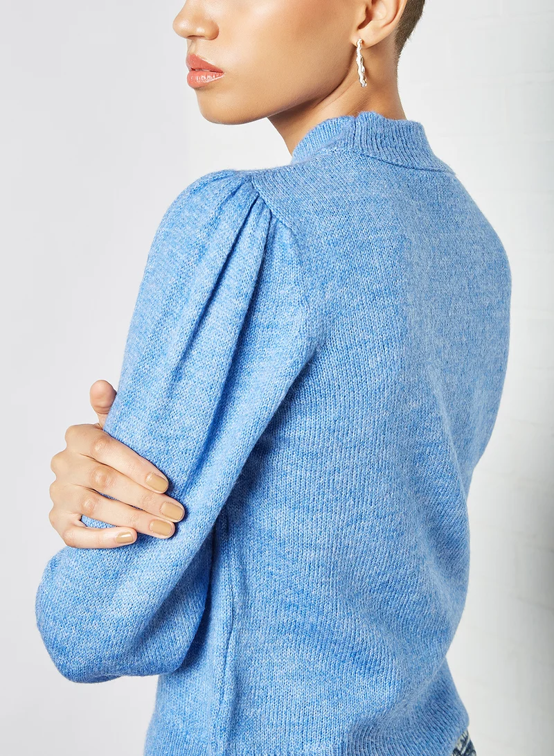 trendyol Balloon Sleeve Sweater Blue