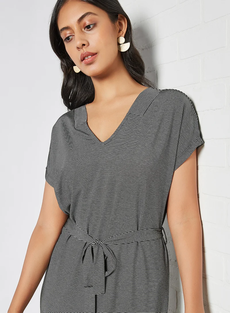 VERO MODA All-Over Stripe Dress Black/White