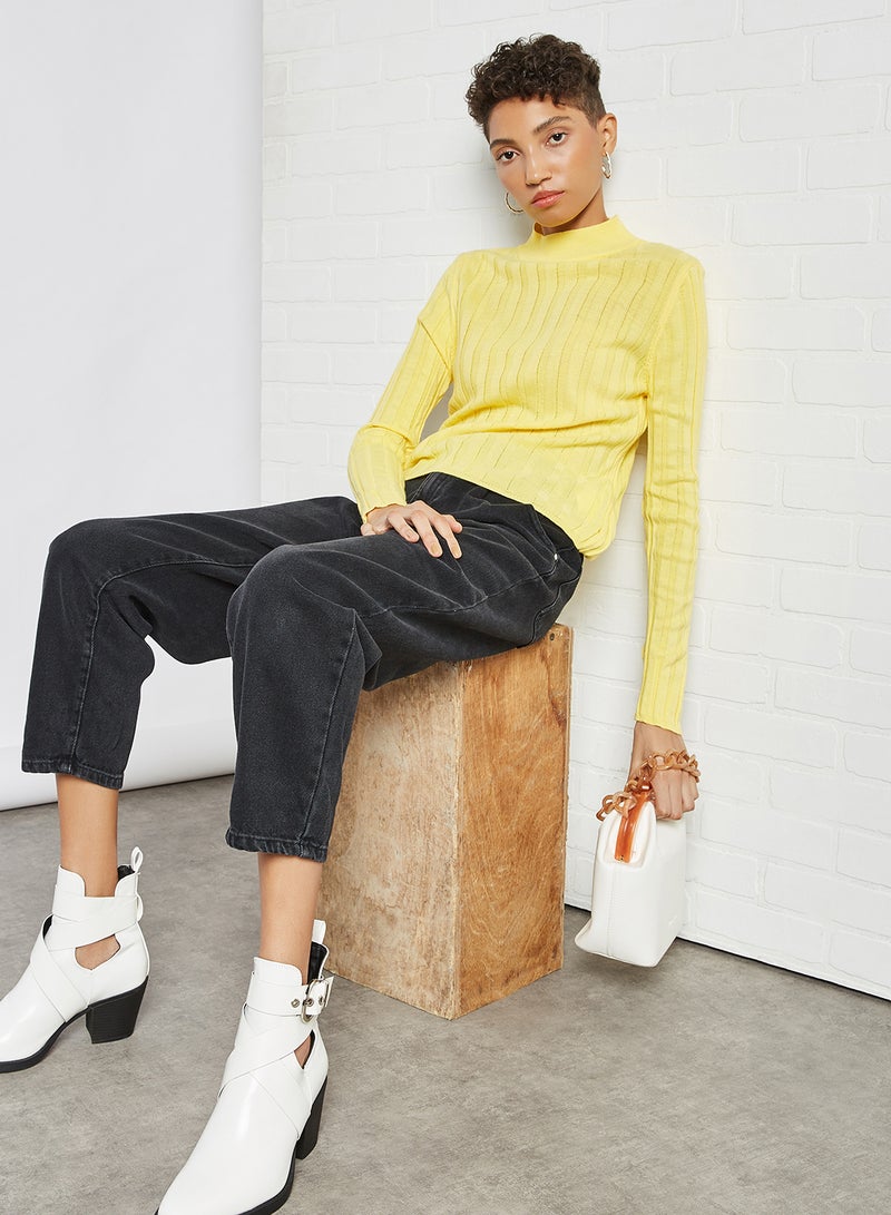 trendyol - Ribbed Sweater Yellow - Image 1