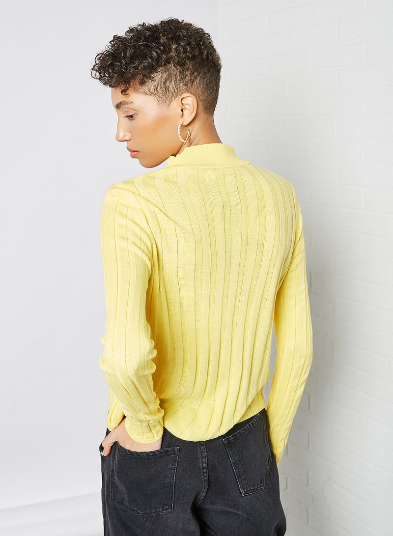 trendyol - Ribbed Sweater Yellow - Image 1