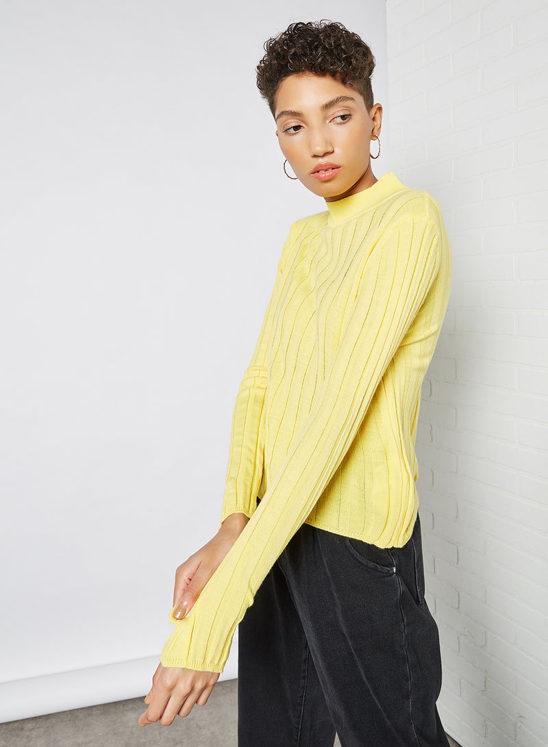 trendyol - Ribbed Sweater Yellow - Image 1