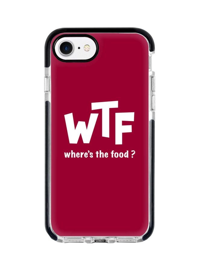ستايلايزد غطاء حماية من سلسلة إمباكت برو بطبعة عبارة "Where's The Food" لهاتف أبل آيفون 7 أحمر/أبيض - Image 1