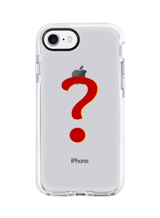 Stylizedd Impact Pro Series Question Mark Printed Case Cover For Apple iPhone 8 Clear/Red - Image 1