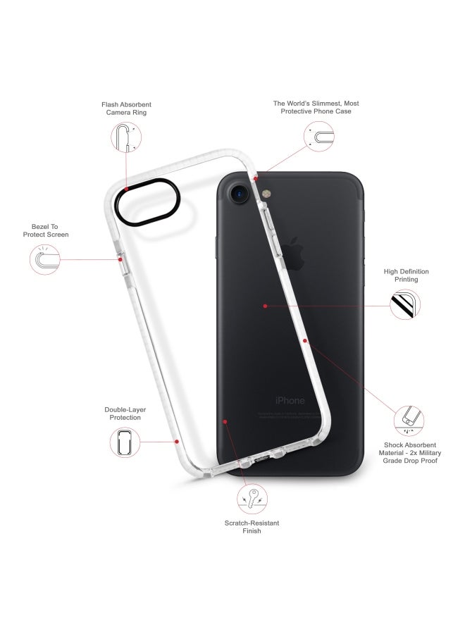 Stylizedd Impact Pro Series Question Mark Printed Case Cover For Apple iPhone 8 Clear/Red - Image 2