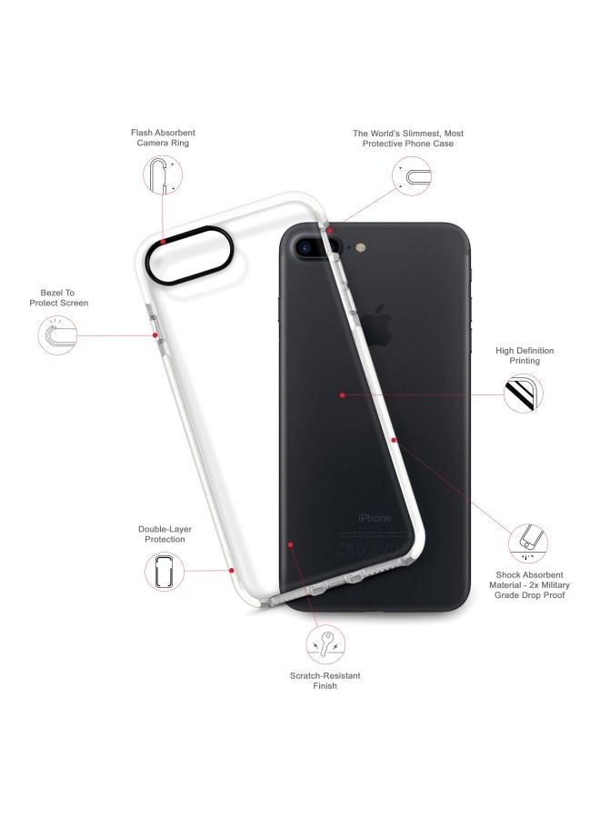 Stylizedd Impact Pro Abstract Lion Printed Case Cover For Apple iPhone 8 Plus Black/White/Clear - Image 2