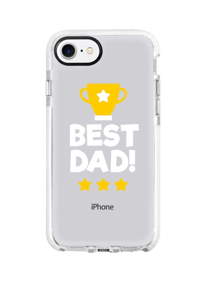 ستايلايزد غطاء حماية من سلسلة إمباكت برو بطبعة Best Dad Cup لهاتف أبل آيفون 7 شفاف/ أصفر/ أبيض - Image 1
