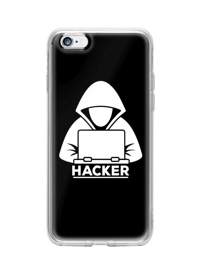 ستايلايزد غطاء حماية بطبعة كلمة "Hacker" من سلسلة كلاسيك كلير لهاتف أبل آيفون 6s/6 أسود/ أبيض - Image 1