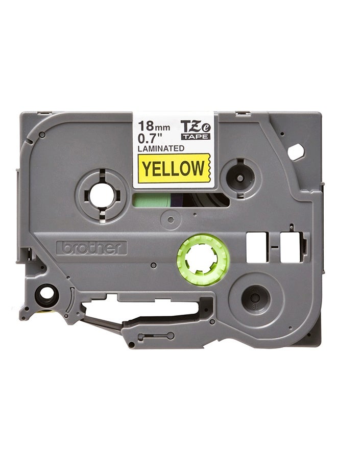 brother Labelling Tape Cassette Black On Yellow - Image 2