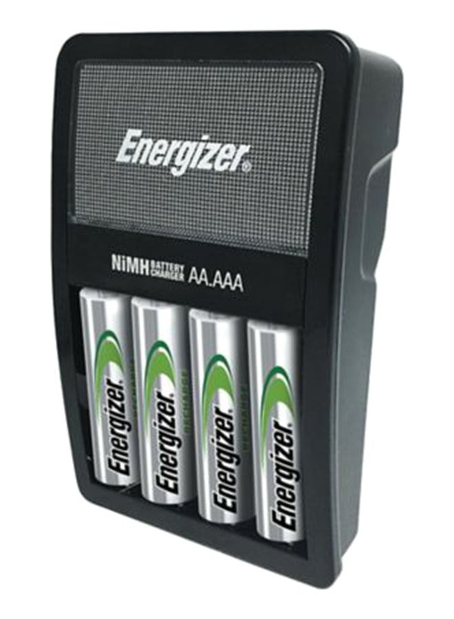 Energizer - Energizer Charger Maxi for AA & AAA Batteries With 2 AA Rechargeable Batteries Silver/Black/Green - Image 1