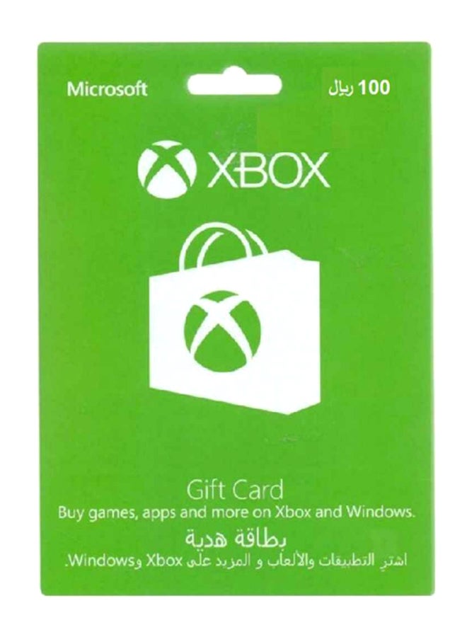 مايكروسوفت بطاقة الهدايا إكس بوكس لايف بقيمة 100 ريال سعودي