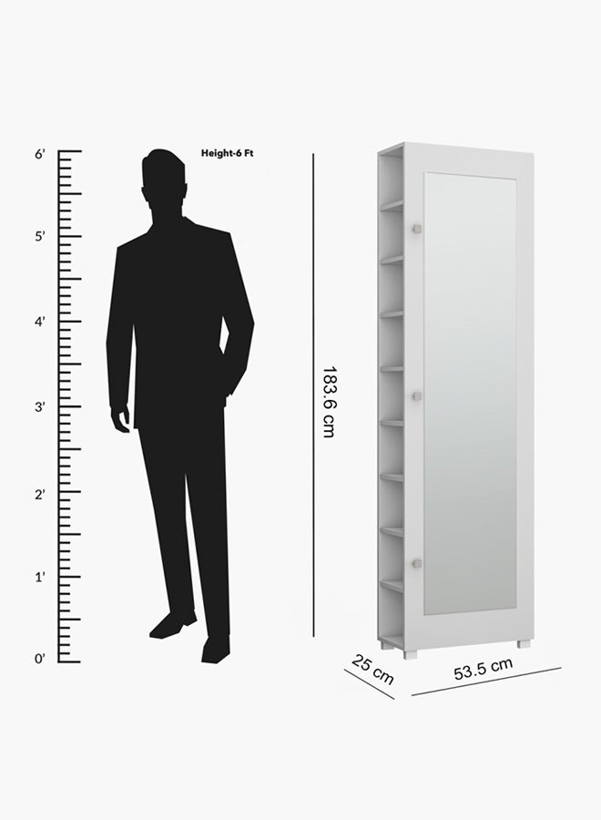 Home Box - Salvador Shoe Cabinet With Mirror White - Image 1