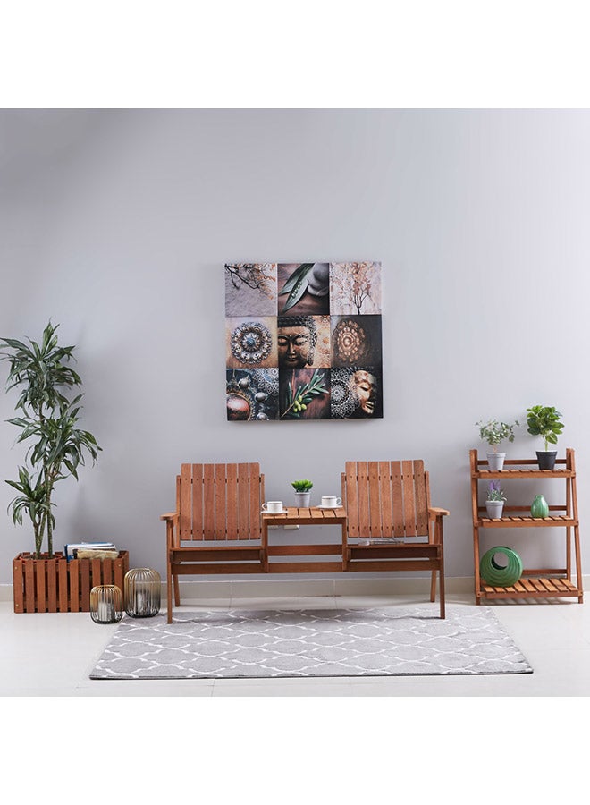 Home Box Jack And Jill 2-Seater Outdoor Chair With Table Brown  - Image 2