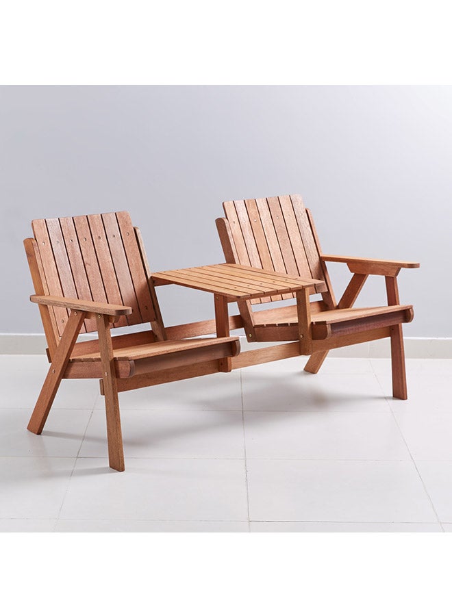 Home Box Jack And Jill 2-Seater Outdoor Chair With Table Brown  - Image 5