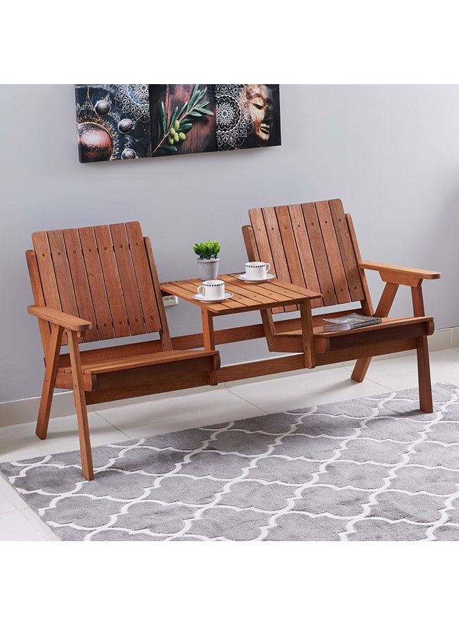 Home Box Jack And Jill 2-Seater Outdoor Chair With Table Brown  - Image 3