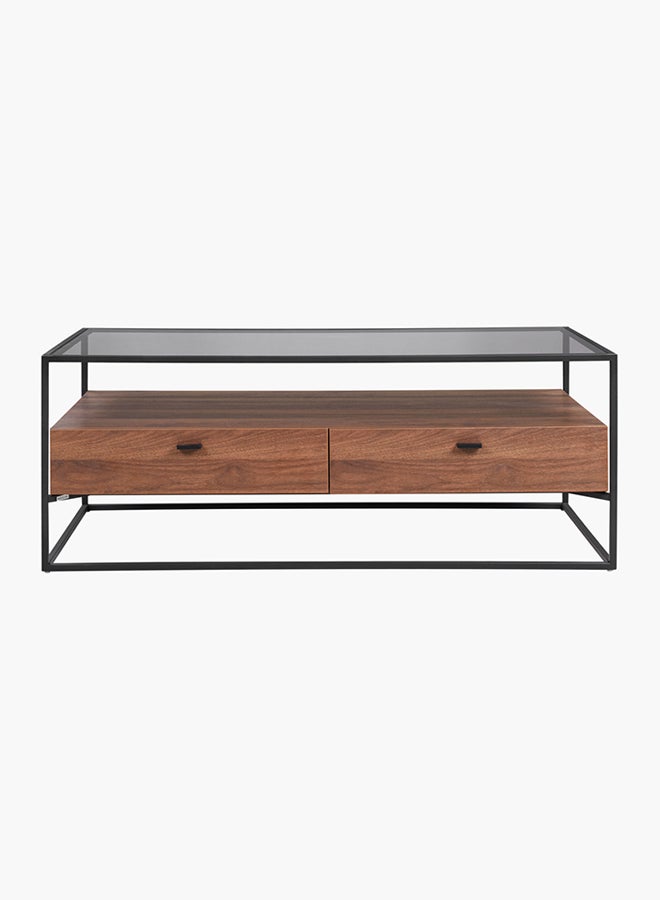 Ruby Coffee Table With Glass Top Brown/Black
