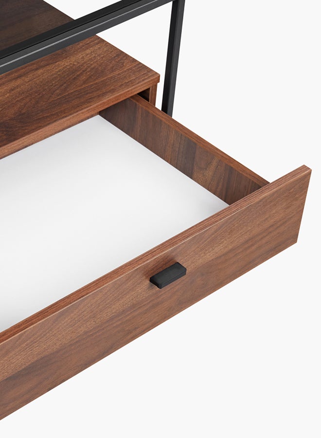 Ruby Coffee Table With Glass Top Brown/Black