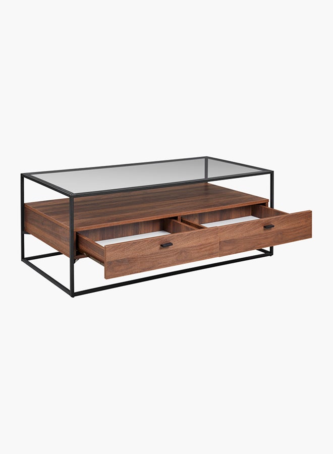 Ruby Coffee Table With Glass Top Brown/Black