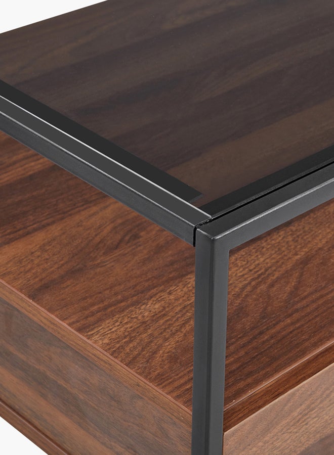 Ruby Coffee Table With Glass Top Brown/Black