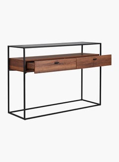 Home Box Ruby Console Table With Glass Top Brown/Black  - Image 3