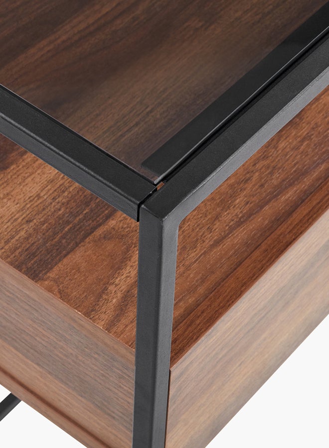 Home Box - Ruby Console Table With Glass Top Brown/Black - Image 1