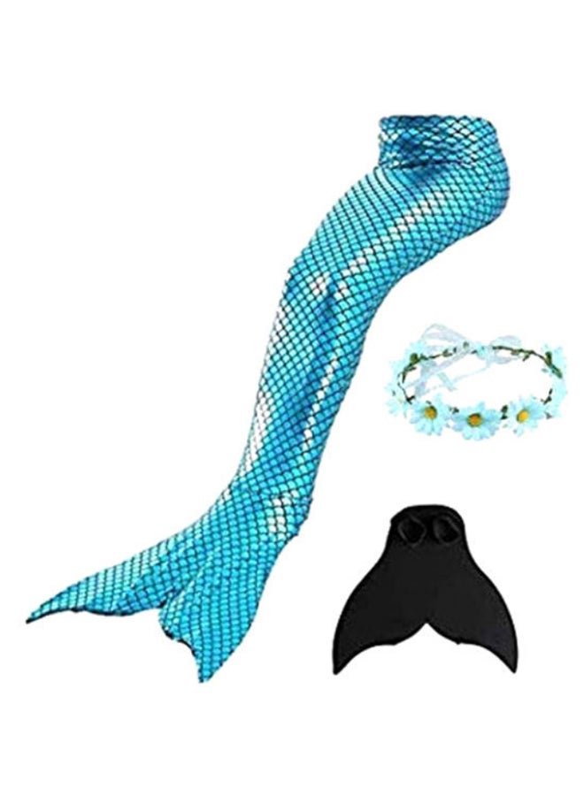J&J 4-Piece Mermaid Swimming Suit Set With Fin  - Image 2
