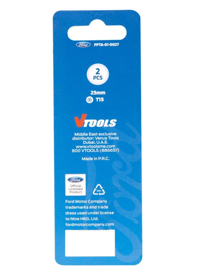 Ford Pack of 2 Screw Driving Bits Silver 25mm - Image 2