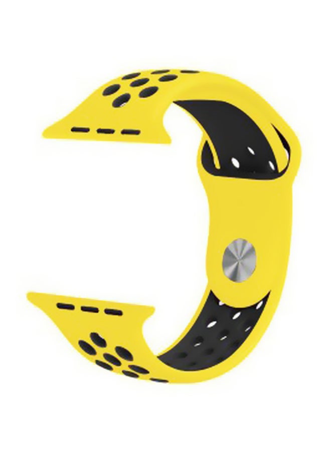 MARGOUN - Apple Watch 42mm/44mm/45mm Nike Design Silicone Band Yellow/Black - Image 1