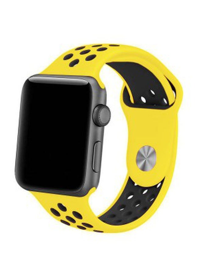 MARGOUN - Apple Watch 42mm/44mm/45mm Nike Design Silicone Band Yellow/Black - Image 1