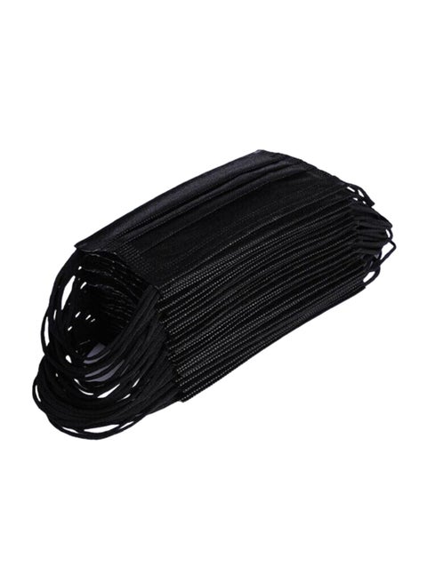 (50-Piece) Disposable Black Face Mask For Adults