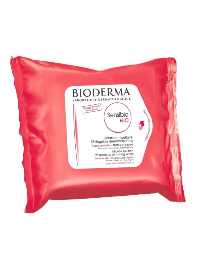 بيوديرما مناديل مبللة سينسيبيو H2O بمحلول منظّف لإزالة الماكياج 8سم