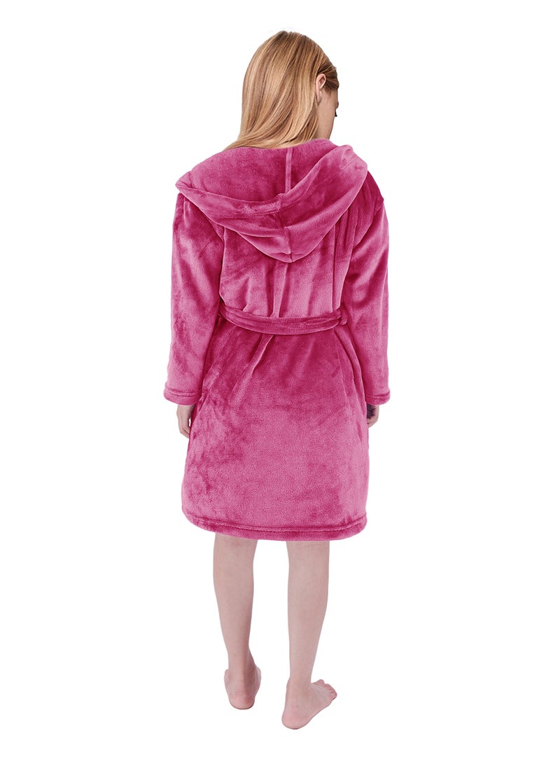 Bebi Kids Bathroom Towel Set - 240 GSM 100% Cotton - Rose Pink Color - Lightweight - Kids Hooded Comfortable - For Girls & Boys - 1 Piece Rose Pink - Image 2