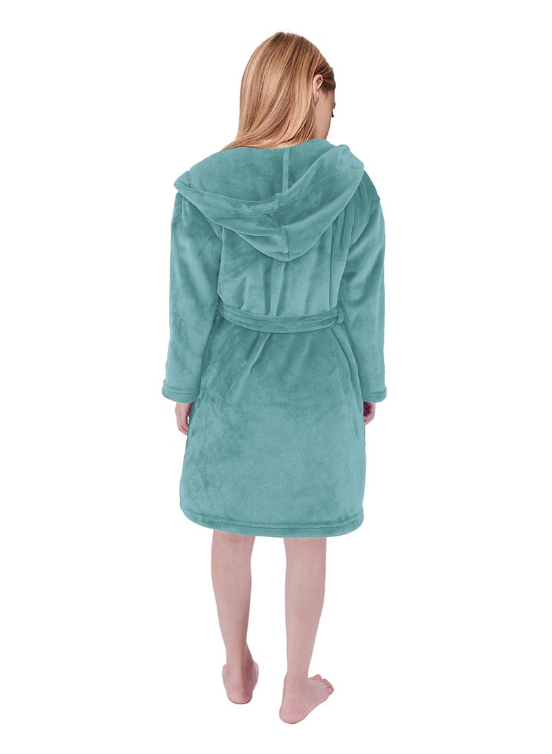 بيبي مجموعة مناشف الحمام للأطفال من بيبي - 240 جرام في المتر المربع 100% قطن - لون أزرق - خفيفة الوزن - بغطاء للرأس مريح للأطفال - للبنات والأولاد - قطعة واحدة باللون الأزرق النيلي الأزرق أزرق نيلي - Image 3