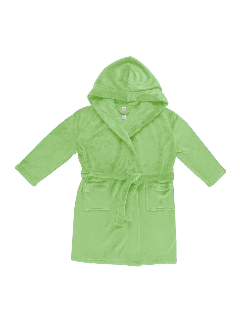 Bebi Bebi Kids Bathroom Towel Set - 255 GSM 100% Cotton - Light Green Color - Lightweight - Kids Hooded Comfortable - For Girls & Boys - 1 Piece Light Green  - Image 2