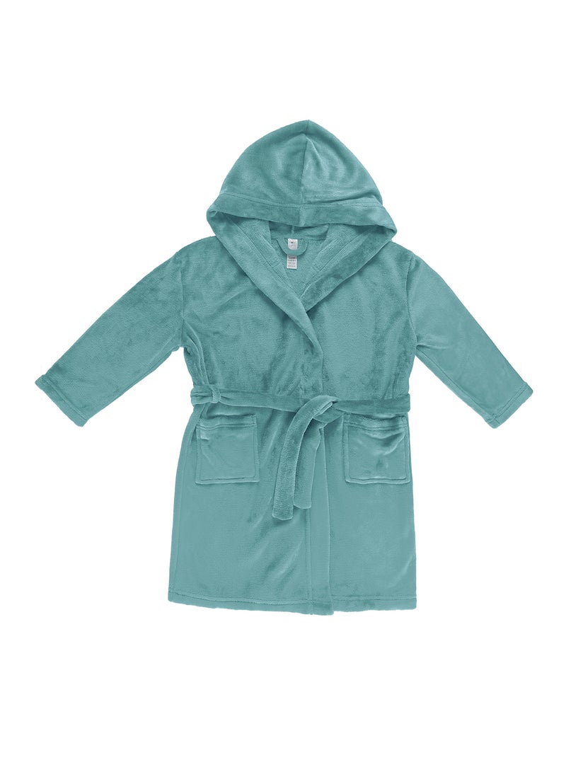 بيبي مجموعة مناشف الحمام للأطفال من بيبي - 240 جرام في المتر المربع 100% قطن - لون أزرق - خفيفة الوزن - بغطاء للرأس مريح للأطفال - للبنات والأولاد - قطعة واحدة باللون الأزرق النيلي الأزرق أزرق نيلي - Image 2