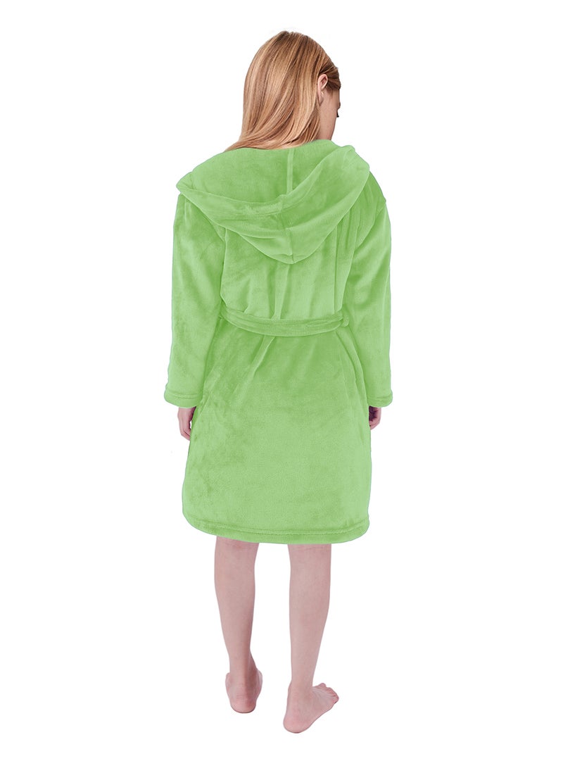 Bebi Bebi Kids Bathroom Towel Set - 255 GSM 100% Cotton - Light Green Color - Lightweight - Kids Hooded Comfortable - For Girls & Boys - 1 Piece Light Green  - Image 3