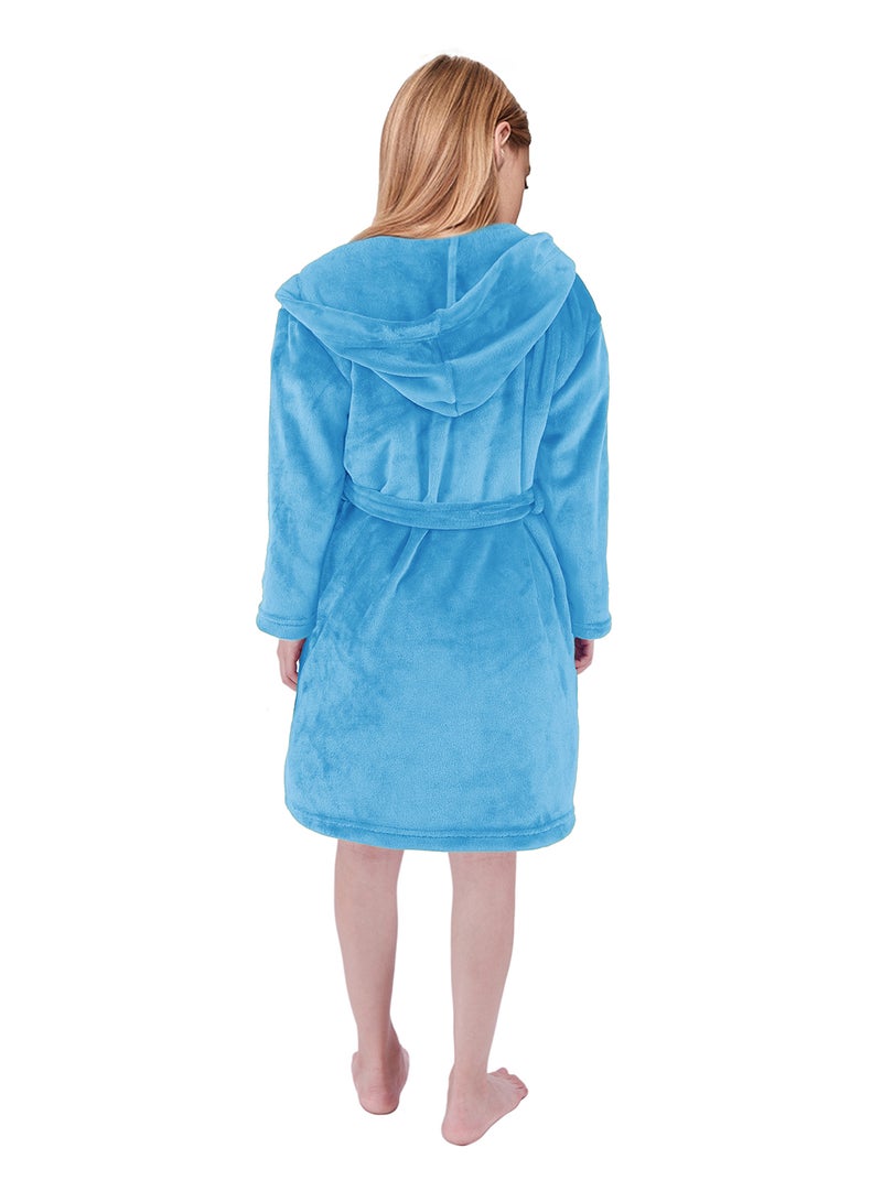 Bebi - Bebi Kids Bathroom Towel Set - 240 GSM 100% polyester - Blue Color - Lightweight - Kids Hooded Comfortable - For Girls & Boys - 1 Piece Bold Blue Bold Blue - Image 1