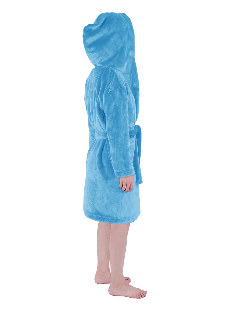 Bebi - Bebi Kids Bathroom Towel Set - 240 GSM 100% polyester - Blue Color - Lightweight - Kids Hooded Comfortable - For Girls & Boys - 1 Piece Bold Blue Bold Blue - Image 1