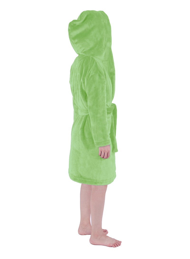 Bebi Bebi Kids Bathroom Towel Set - 255 GSM 100% Cotton - Light Green Color - Lightweight - Kids Hooded Comfortable - For Girls & Boys - 1 Piece Light Green  - Image 4