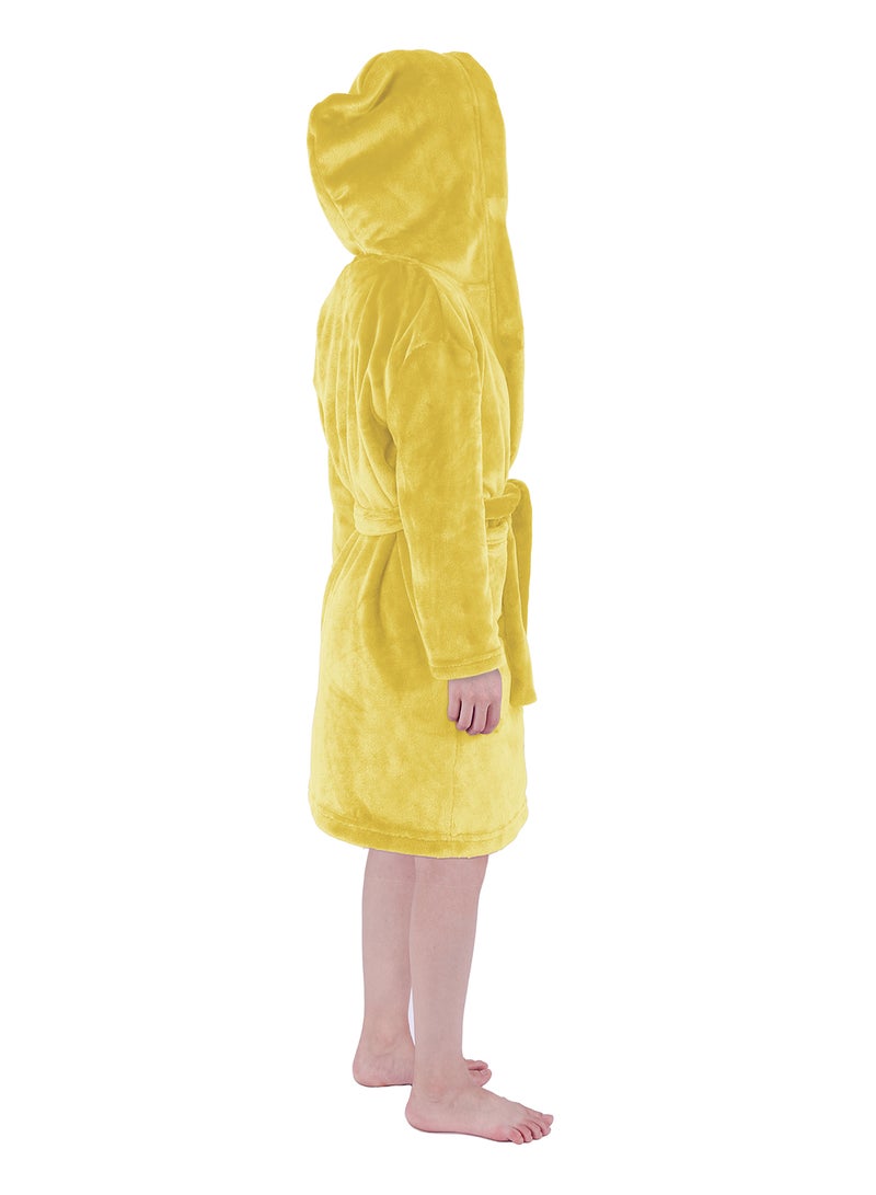 Bebi Kids Bathroom Towel Set - 240 GSM 100% Cotton - Lemon Color - Lightweight - Kids Hooded Comfortable - For Girls & Boys - 1 Piece Lemon Lemon - Image 4