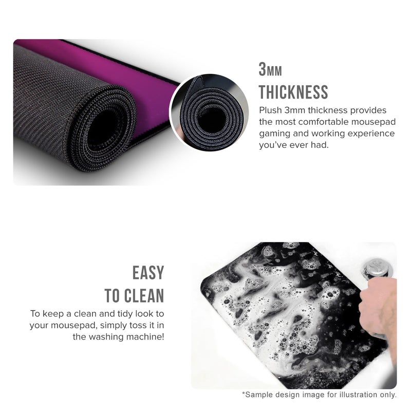 Stylizedd Extraordinary Printed Gaming Mousepad Pink/Black/Grey - Image 3